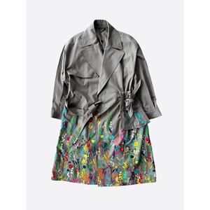 Louis Vuitton Beige Flower Embroidered Trench Jacket
